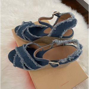 Castaner Bromelia sandals. Crisscross upper and braided jute wedge heel.